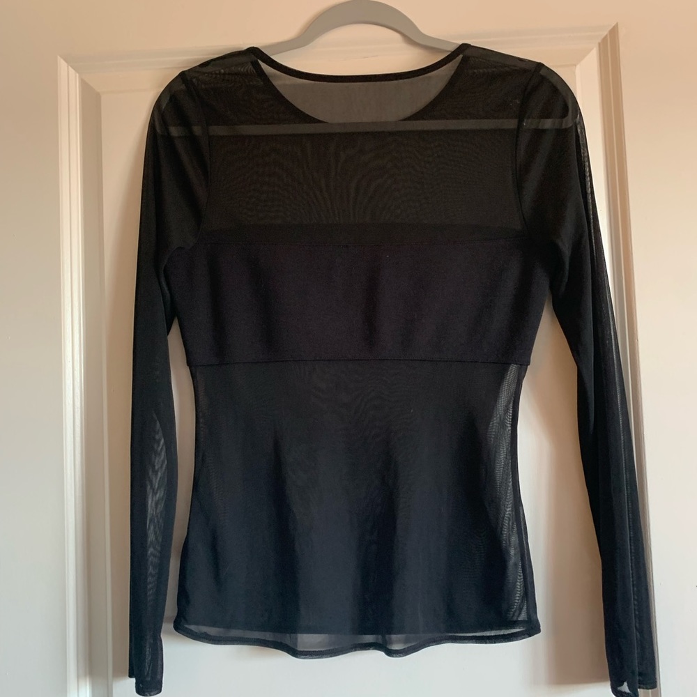 Express shear long sleeve blouse